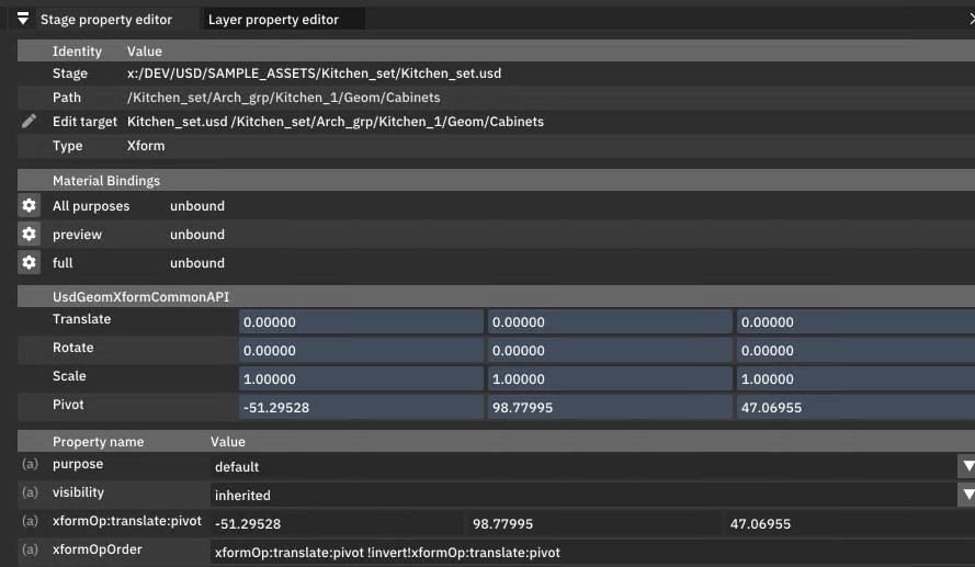 Image showing Stage Property editor